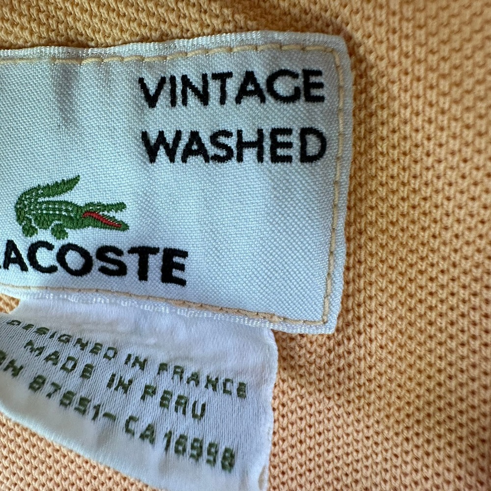 Lacoste Vintage Washed Orange Polo Shirt Dayton Flyers Basketball Mens 8 3XL - Picture 2 of 11